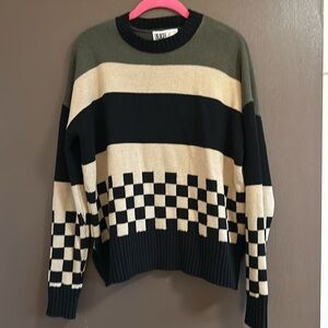 Beach riot callie sweater checkered XS